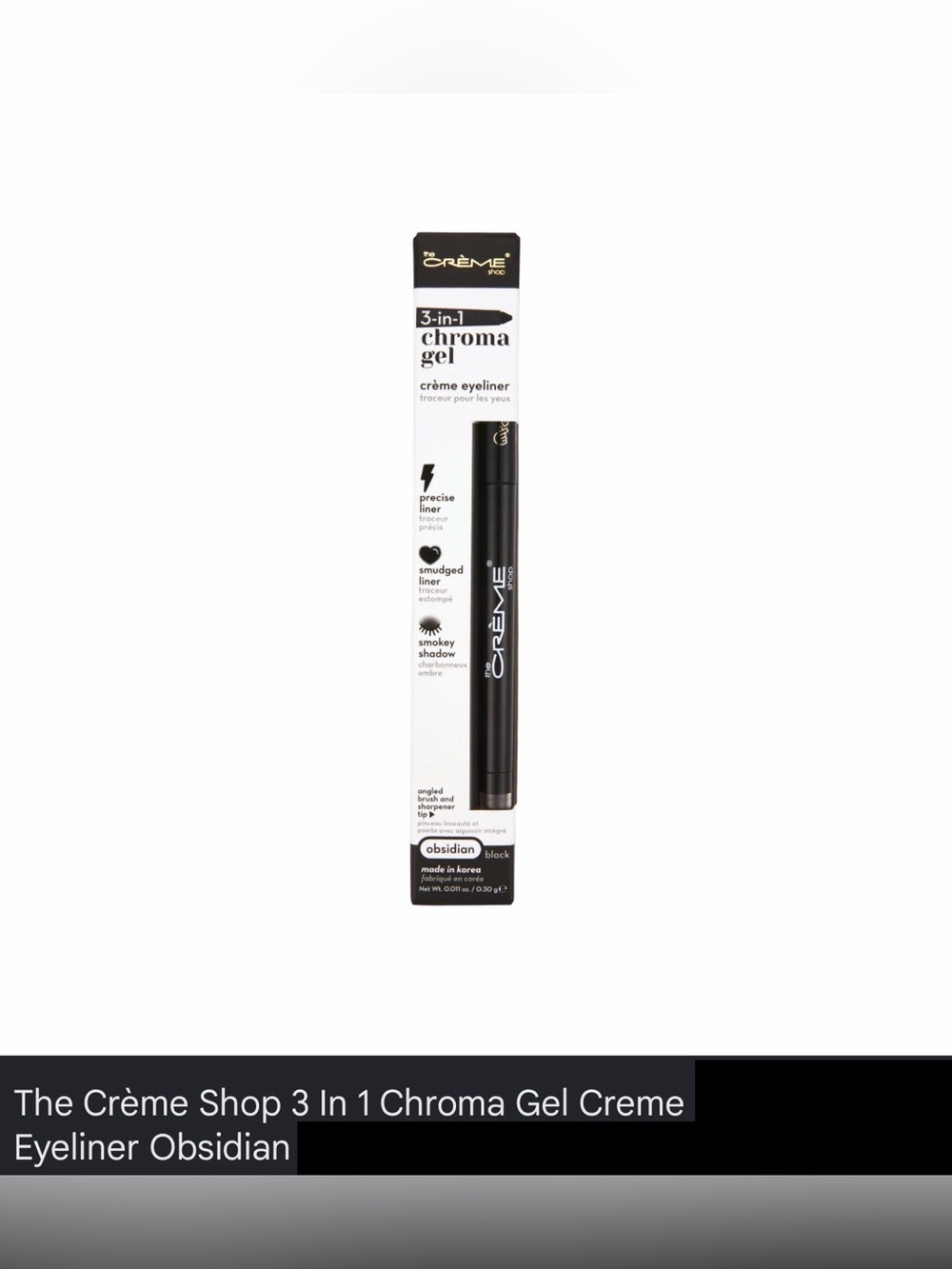 The Crème Shop 3 In 1 Chroma Gel Creme Eyeliner Obsidian Black